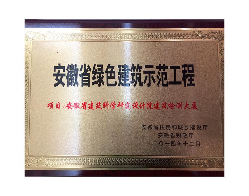安徽省綠色建筑示范工程(檢測大廈)
